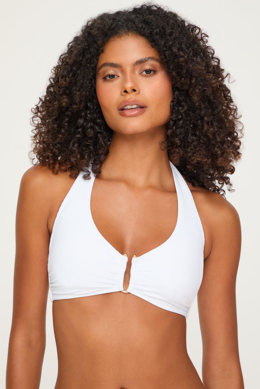 White Halterneck U-Bar Top