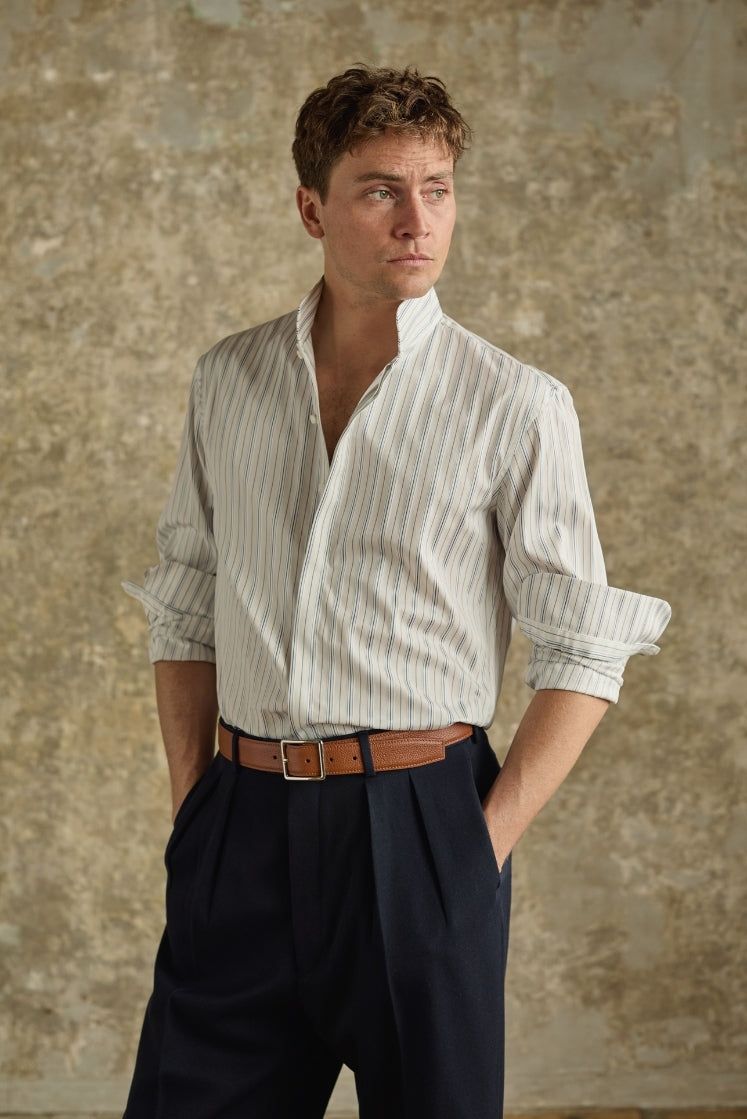 Chemise APPARAT rayée bleu & gris